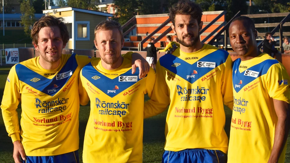 Anfallskvartett. Alexander Pettersson, Mathias Lundberg, Homam Abbas och Karoli Watungulu utgör Rönnskärs anfallsuppsättning.