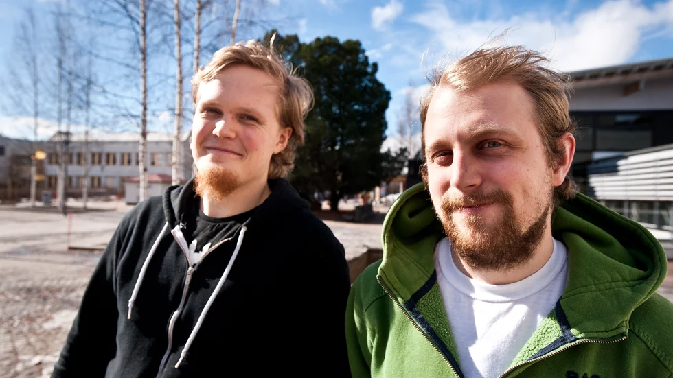 Arrangörer. Dennis Fredriksson och Andreas Fredmer, från studentföreningen Peppen, arrangerade förra årets festival. Foto: Emilie Sjölund.