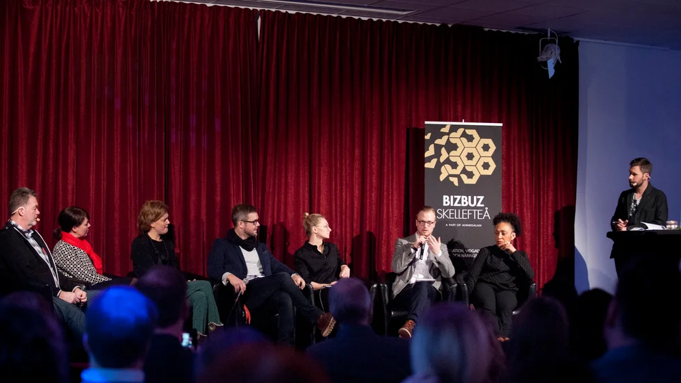 Samtalsämnet. Panelsamtalet som gavs på Skellefteå stadshotellet under onsdagsmorgonen fokuserade på kulturturism och hur det kan gynna staden. Foto: Emilie Sjölund.