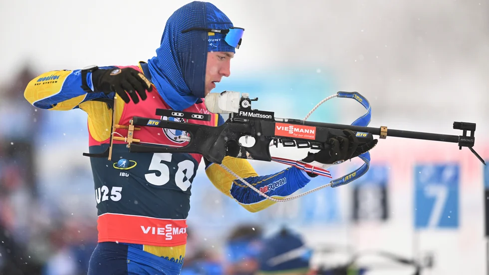 Sebastian Samuelsson under ett av loppen i Oberhof förra veckan.