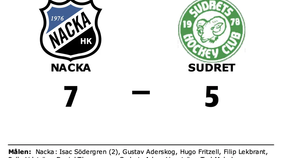 Nacka HK vann mot Sudrets HC