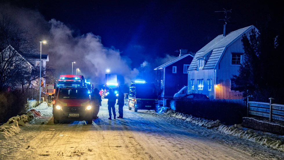 Villan totalförstördes i branden i Sandviken.