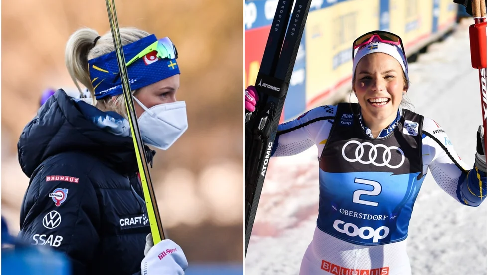Frida Karlsson lämnade i tårar, men bättre gick det för Johanna Hagström som slutade tvåa i sprinten och var mycket nära att vinna.