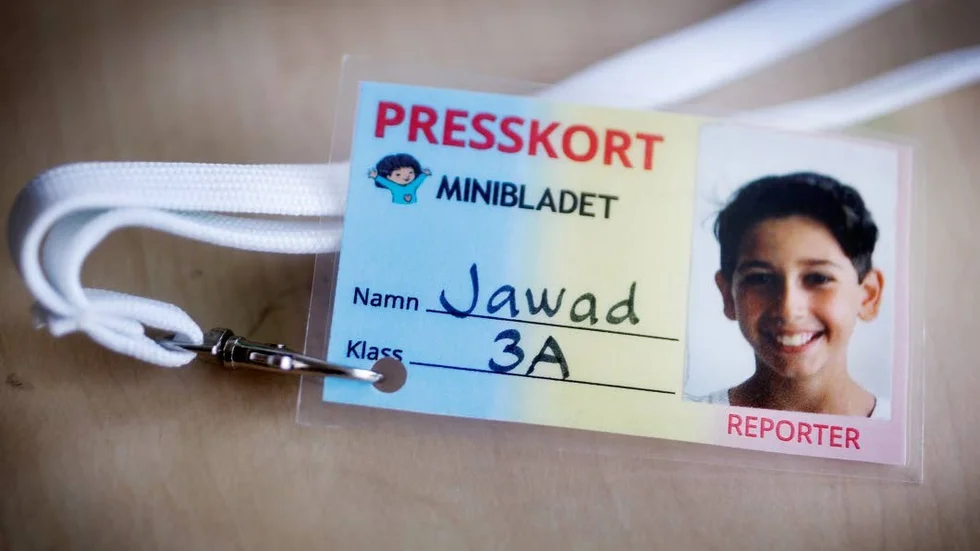 Minireportrarna var utrustade med egna presskort när de gjorde sina prisbelönta intervjuer.