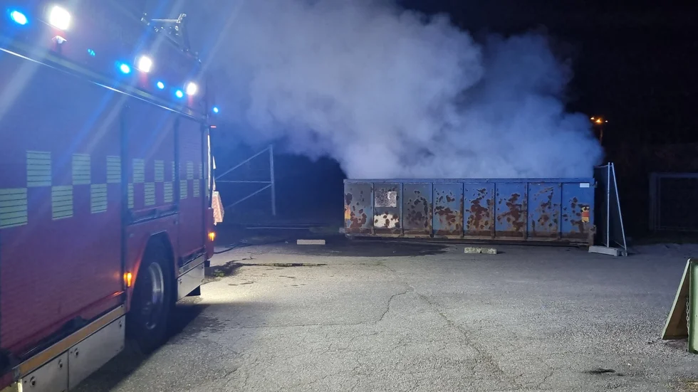 En brand utbröt i en container i Ektorp måndagskvällen.