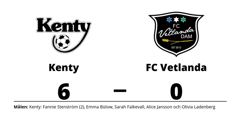 BK Kenty vann mot FC Vetlanda Dam