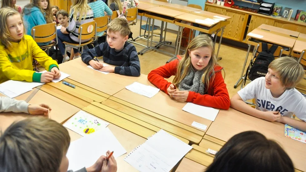 Alek tillsammans med dåvarande klass 5B på Vitalisskolan i Trosa.