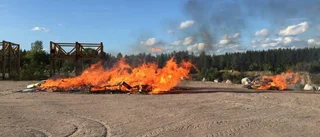 Brand vid populär badplats