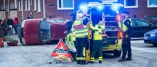 Personbil voltade i Oxelösund – våldsam krasch