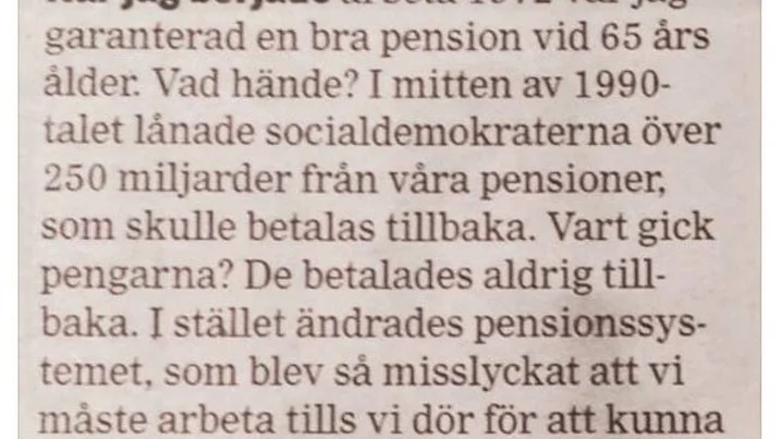 Prennfors delade ett inlägg om en seglivad pensionerna.