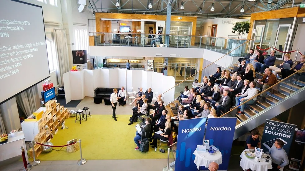 En serie föreläsningar under rubriken "Världens bästa företag 2023" lockade många företagare till Munktell Science Park i Eskilstuna under tisdagseftermiddagen, där Gustaf Oscarson tog emot.