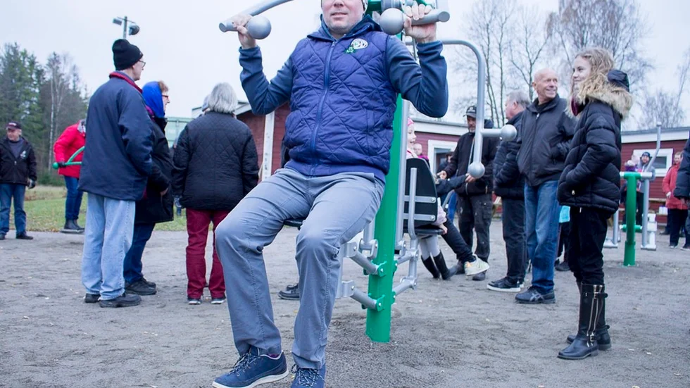 Robert Hammenrödh provade känslan av att använda den egna kroppsvikten för att sätta musklerna i arbete.