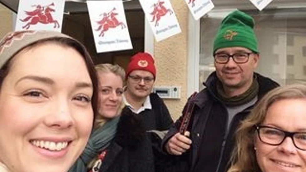 De fyra prisade på Strengnäs Tidning, Camilla Lillsebbas, Otilia Bogen, Lars Kilström och Joakim Serrander. Med på bilden längst till höger är nyhetschef Kristina Levin.