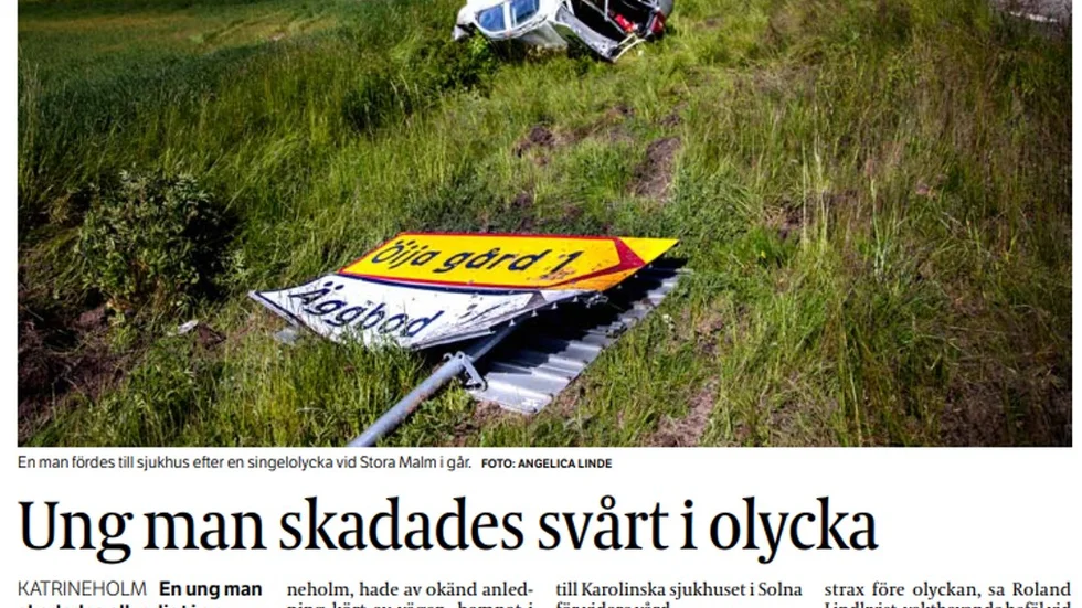 Så stod det i Katrineholms-Kuriren den 17 juni 2015. Viktor Niemistö är den unge mannen.