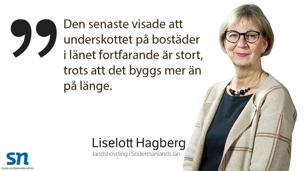 Det byggs mer än på länge – ändå är bostadsunderskottet fortfarande stort, skriver Liselott Hagberg, landshövding. FOTO: TT