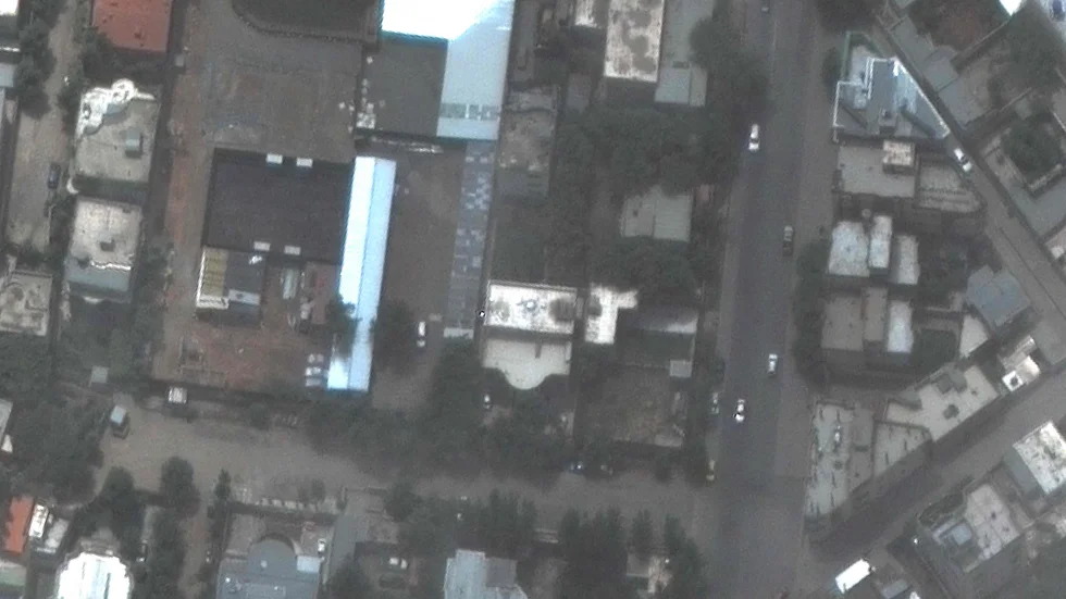 Satellitbild från Maxar Technologies som visar det hus (i mitten av bilden) där Ayman al-Zawahiri troligtvis dödades i en amerikansk drönarattack i söndags.