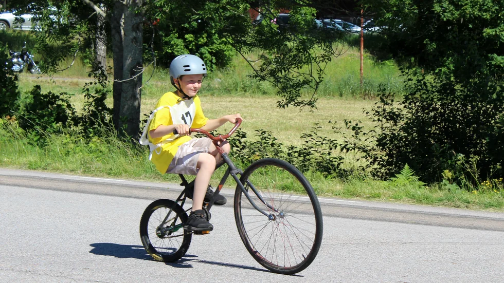 Det var många olika storlekar på cyklarna.