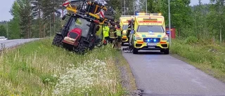 Traktorolycka i Kågedalen – trafiken påverkades
