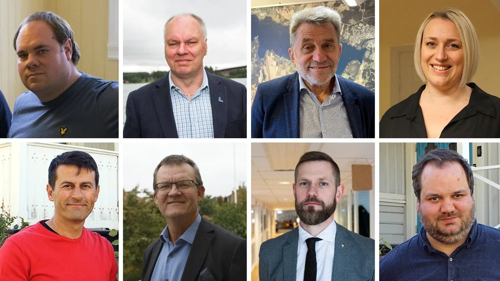 Marcus Lejonqvist (SD), Kjell Fransson (L), Bengt-Åke Karlsson (C), Rebecca Roxvret (V), Elias Georges (S), Erik Forslund (KD), Mark Henriksson (M) och Elias Hallén (MP).