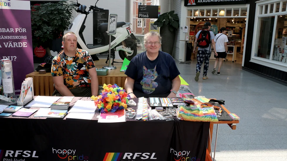 Jimmy Berg och Jimmy Stenman befann sig i Småstaden under Pridedagen.