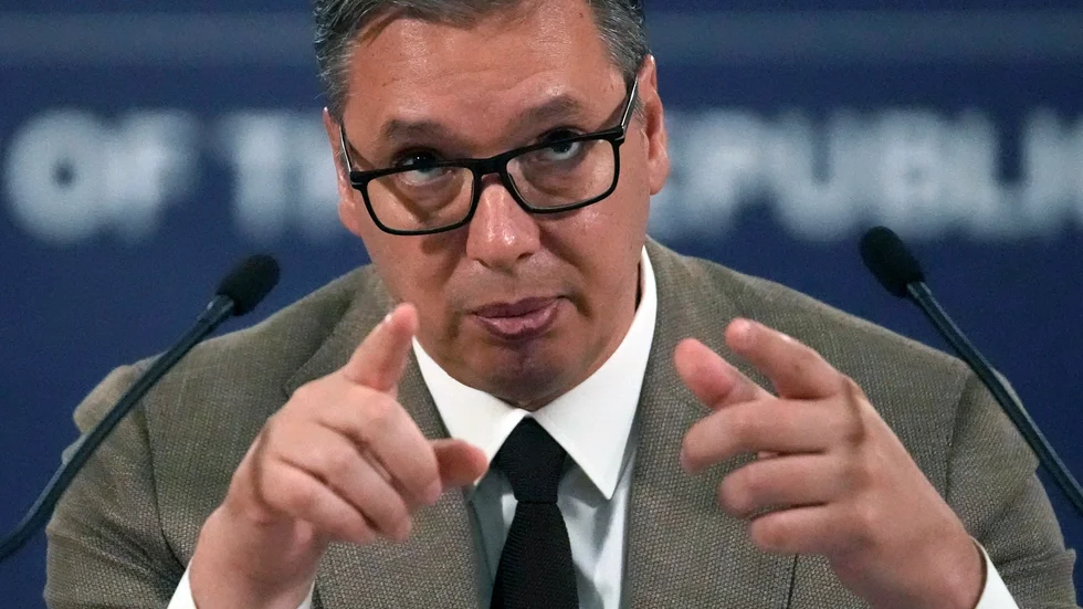 Serbiens president Aleksandar Vucic får inte besöka platsen för ett koncentrationsläger i Kroatien. Arkivbild.