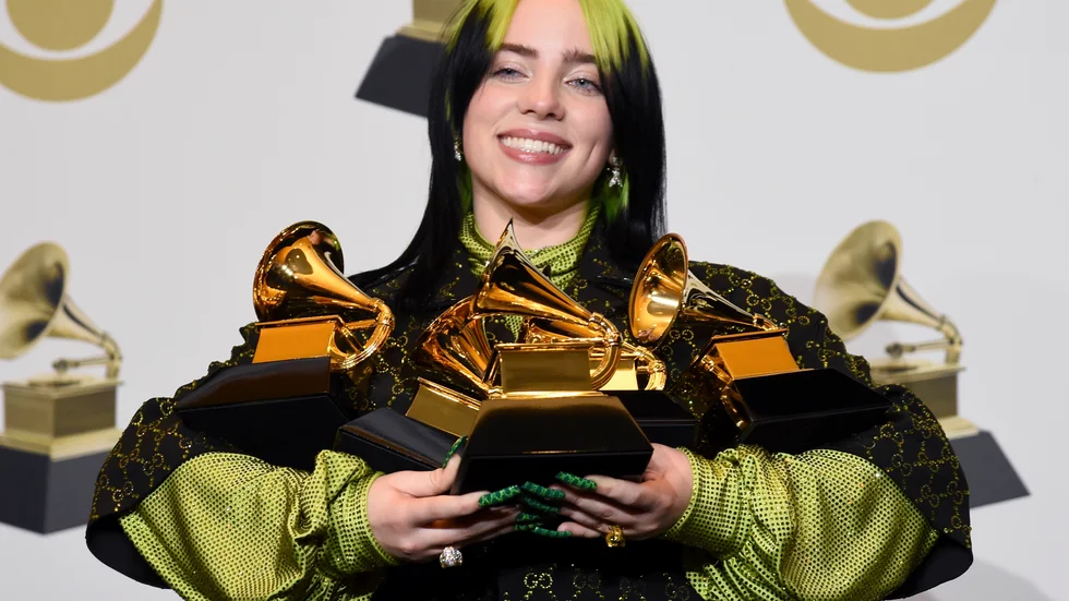 Billie Eilish tog hem fem Grammypriser 2020. Arkivbild.