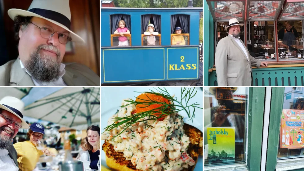 Edward Blom instagrammar flitigt på kontot @edward_blom. Förra veckan dök flera bilder från Mariefred upp i flödet. "Ett klassiskt utflyktsmål", säger medieprofilen om familjens besök i staden. Här syns även hustrun Gunilla Kinn Blom och de tre barnen på bilderna.