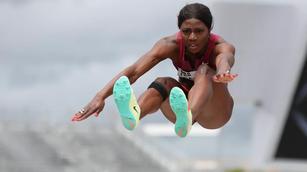 Khaddi Sagnia vann Diamond League-tävlingen i Eugene på personbästa. Arkivbild.