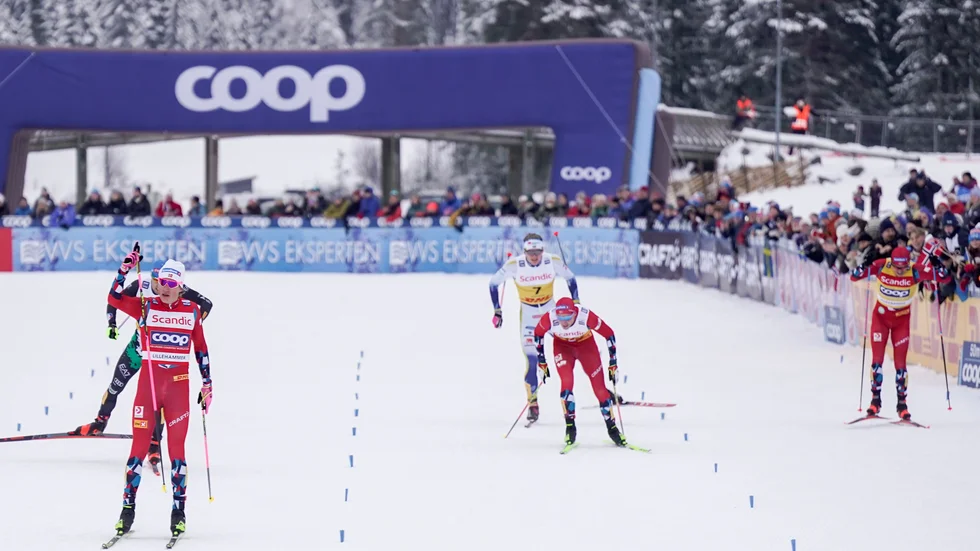 Johannes Høsflot Klæbo under en tävling i Lillehammer. Arkivbild.
