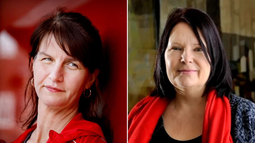 Maria Chergui, gruppledare för Vänsterpartiet Eskilstuna och Lotta Johnsson Fornarve, Riksdagsledamot för Vänsterpartiet.