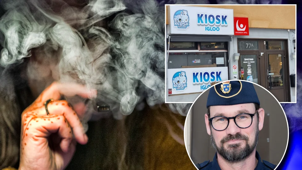 Steget före myndigheterna. Butiken Kiosk Igloo på Bergnäset säljer redan nya drogbaserade vejpprodukter, samtidigt som deras tidigare sortiment har förbjudits. "När en produkt klassas som narkotika lanserar de direkt en ny", säger kommunpolis Magnus Carlborg.