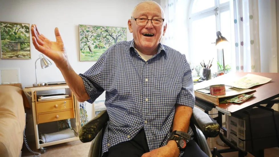 Tokhumor. "Jag har väl någon tokig humor som finns inbyggd inom mig. Den får mig att känna livslust", säger Harald Norrby.