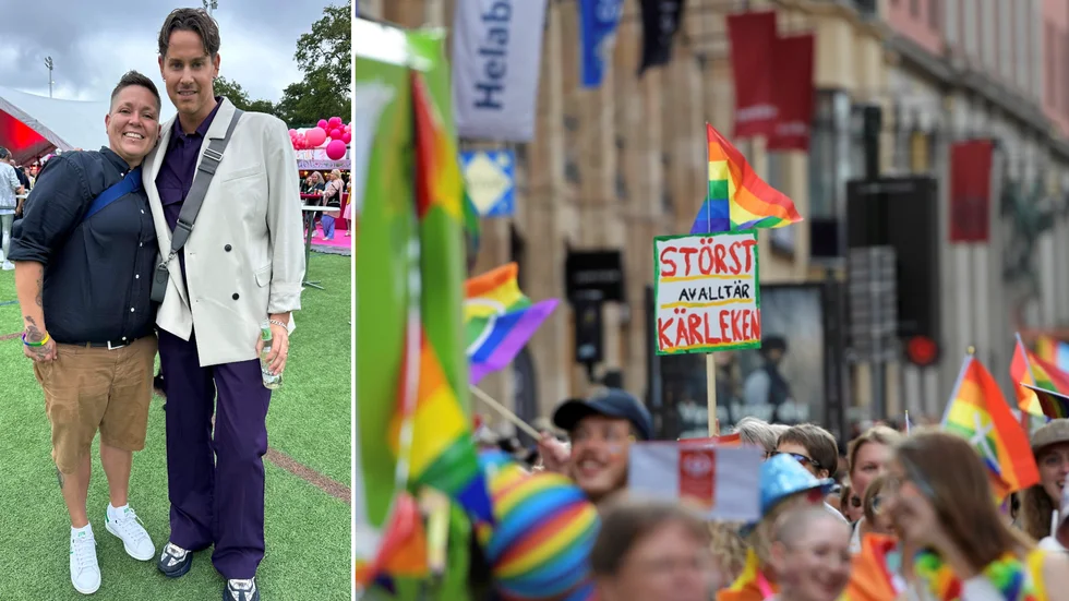 Maria Ogando från Katrineholm fick träffa sin idol, dragqueenen Robin Werner/Elecktra, under Stockholm Pride. Bilden till höger är från prideparaden förra året. 