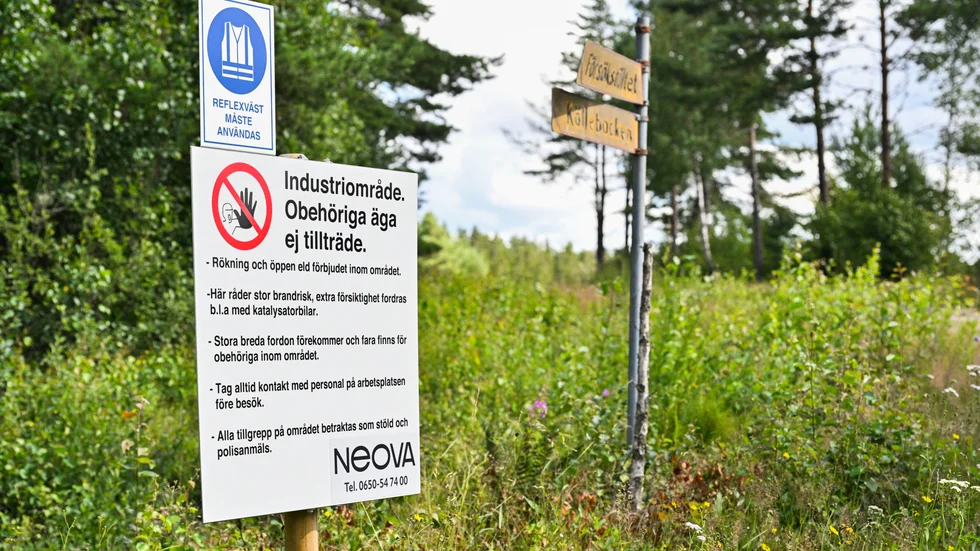 Informationstavla vid torvtäkten i Bredaryd , utanför Värnamo.