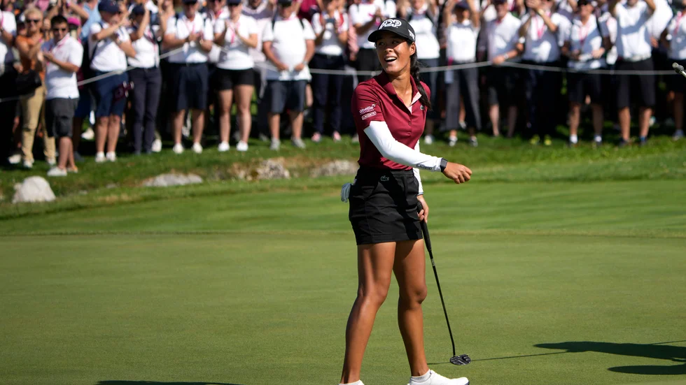 Céline Boutier jublade efter att ha vunnit Evian Championship och skrivit fransk golfhistoria.