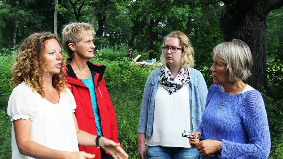 Förskollärarna Therese Ståhlberg, Ingela Karlsén, Sara Johansson och Britt-Mari Andersson ser fram emot att få arbeta i den nya skolan.