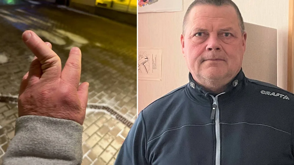Jocke Helgstrand fick en fraktur på ett finger när han halkade och föll illa i centrala Eskilstuna. 