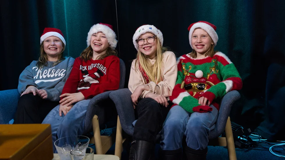 De nioåriga klasskompisarna från Harads ViljaLee Andersson, Wilhelmina Norberg, Lova Näslund och Lea Näselius tyckte att julkalendern var väldigt rolig. 