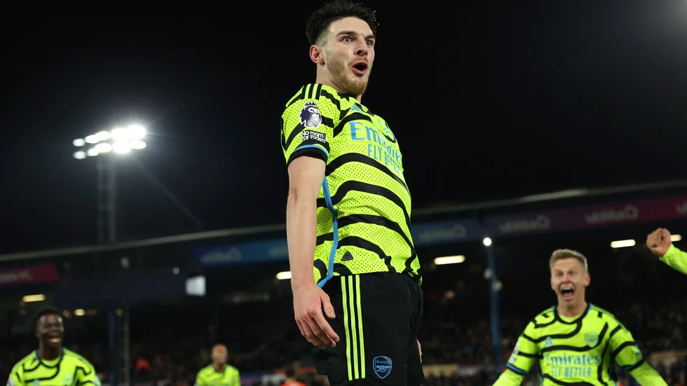 Declan Rice avgjorde för Arsenal mot Luton.