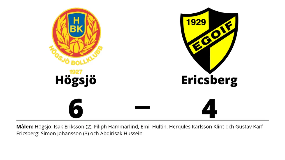 Högsjö BK vann mot Ericsbergs GoIF