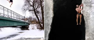 Hon tar isande bilder på modiga vinterbadare