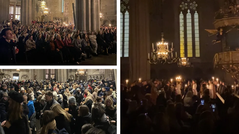 Det var fullsmockat i Linköpings domkyrka under morgonens firande.