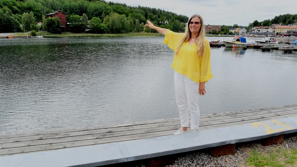 Anna Nilsson (M) kom på idén förra sommaren om en badplats i Valdemarsvik.