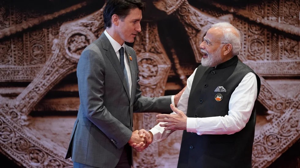 Premiärminister Justin Trudeau mötte nyligen sin indiske motsvarighet Narendra Modi under G20-mötet i New Delhi. Arkivbild.