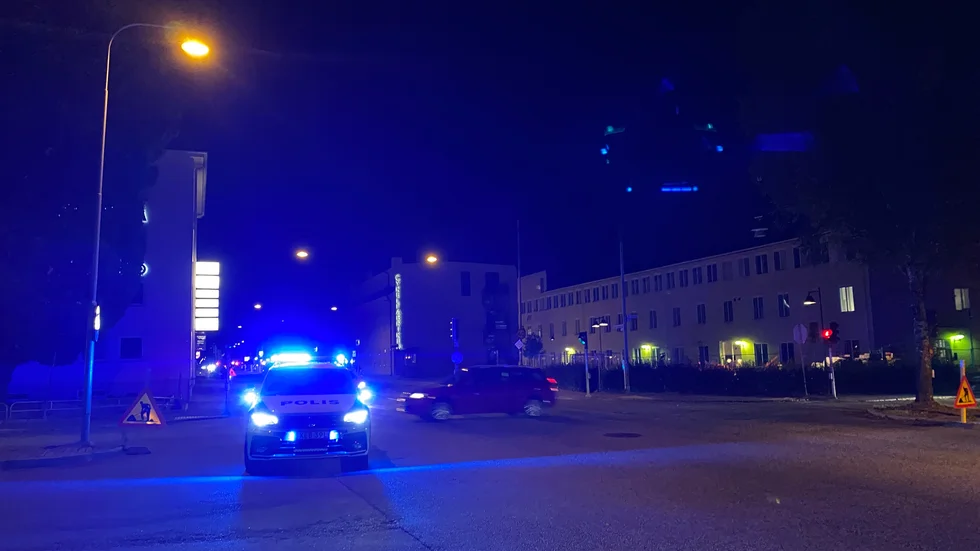 Polispådrag i centrala Uppsala. 
