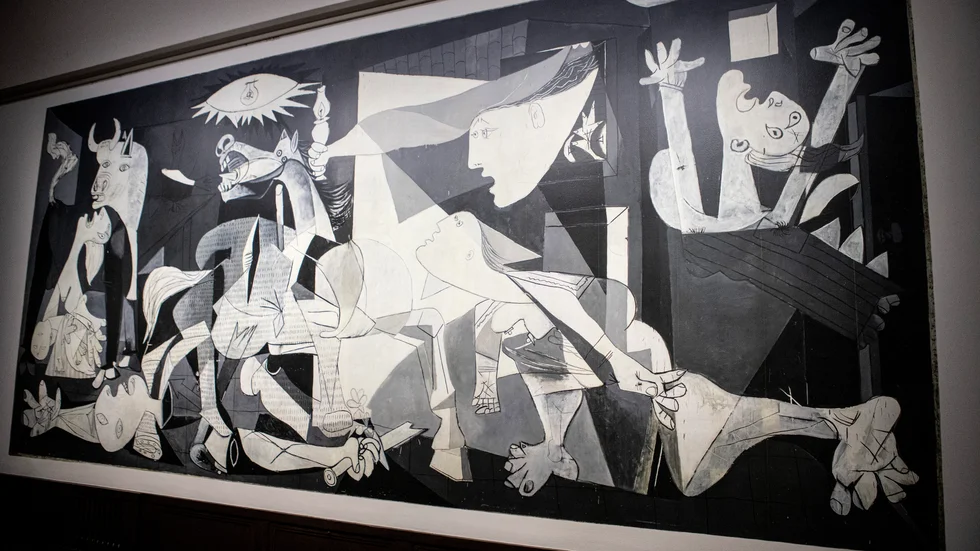 Replika av Pabo Picassos målning ”Guernica”, som beskerv krigets fasor i den baskiska byn med samma namn.