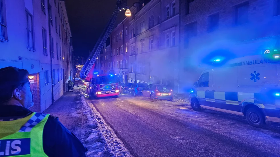 En brand utbröt på St Persgatan på nyårsafton.