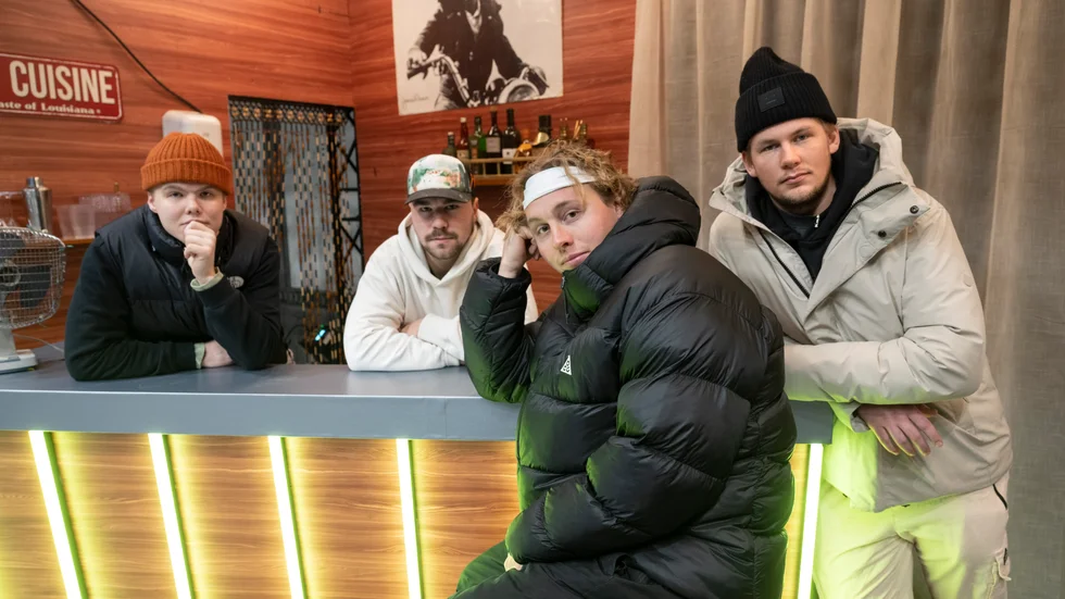 Musikgruppen Bolaget från Falun. Från vänster: Gustav Jörgensen, Oliver Norquist, William Ahlborg och Adam Bergestål. Arkivbild.