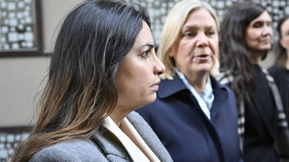 Vänsterpartiets partiledare Nooshi Dadgostar. Arkivbild.