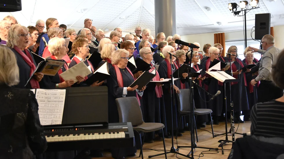 Ett 90-tal personer stod på scenen i Bergön, Folkets hus i Kalix, på lördagen.